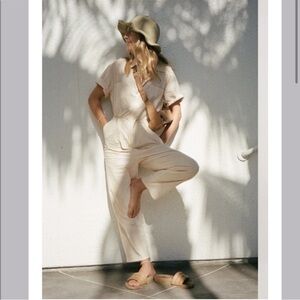 Ozma of California - Ozma Carrasco jumpsuit in manta cotton. Ceramic colorway